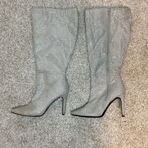 Rhinestone studded wide calf boots 9.5 WC